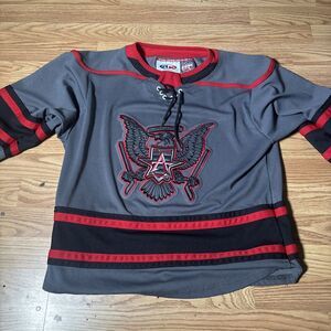 Ak Allen Texas Americans Black And Red Hockey Jersey Size Youth XL 14/16